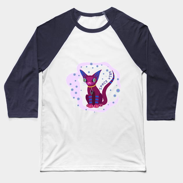 Purple space vibe Baseball T-Shirt by Gerchek